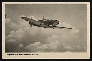 1933-1945 'Fighter Single-Seater Messerschmitt Me 109' Luftwaffe, German Air Force Aircraft Propaganda Postcard