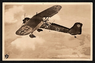 1933-1945 'Heinkel Fighter Single-seater He 112' Luftwaffe, German Air Force Aircraft Propaganda Postcard