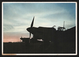 1933-1945 'Junkers Stukas and Lufttransporter Again the Junkers Ju 87 Stukas Have Flown a Successful Mission' Luftwaffe, German Air Force Aircraft Propaganda Postcard