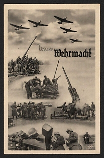 1944 'Our Armed Forces' Luftwaffe, German Air Force Aircraft Propaganda Postcard