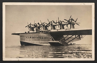 1933-1945 'The Flying Ship Atlantic' Deutsche Marine, German Navy Propaganda Postcard