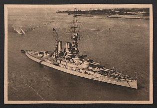 1933-1934 'Our Navy in War and Peace. Liner Sms Baden' Deutsche Marine, German Navy Propaganda Postcard