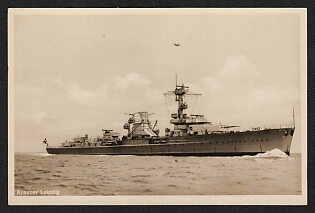 1933-1945 'Cruiser Leipzig' Deutsche Marine, German Navy Propaganda Postcard