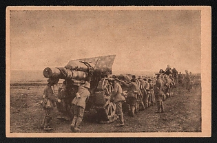 1933-1934 'Heavy Mortar is Brought into Position in Front of Ham' Artilery Propaganda Postcard
