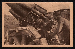 1933-1934 'Sereth Front. In a Mortar Position' Artilery Propaganda Postcard