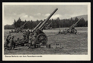 1940 'Whole Battery in Front of the Fire Command' Artilery Propaganda Postcard