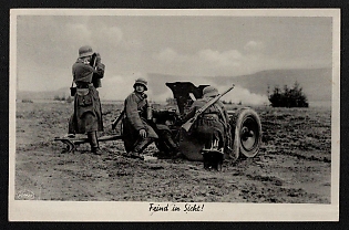 1933-1945 'Enemy in Sight!' Artilery Propaganda Postcard