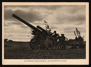 1933-1945 'Heavy Artillery in Firing Position' Artilery Propaganda Postcard