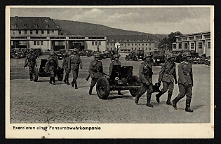 1940 'Drill of an Anti-Tank Company' Artilery Propaganda Postcard