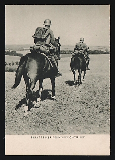 1933-1945 'Mounted Telephone Squad' Wehrmacht, German Infantry Propaganda Postcard