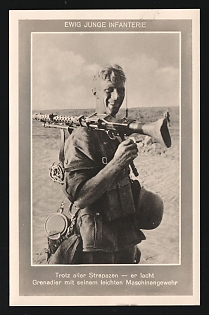 1933-1945 'Eternally Young Infantry' Wehrmacht, German Infantry Propaganda Postcard