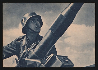1942 'Flats Soldier Ready to Defend Himself' Wehrmacht, German Infantry Propaganda Postcard