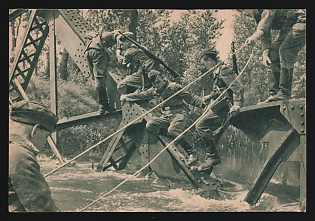 1933-1945 'Every Obstacle is Overcome' Wehrmacht, German Infantry Propaganda Postcard