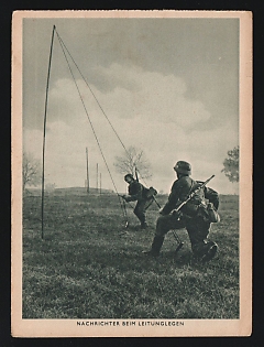 1933-1945 'Straightener Laying Lines' Wehrmacht, German Infantry Propaganda Postcard