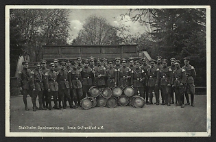 1933-1945 'Stahlhelm marching band district Gr. Frankfurt A.m.' Wehrmacht, German Infantry Propaganda Postcard