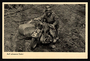 1939 'On a Difficult Journey' Wehrmacht, German Infantry Propaganda Postcard