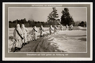 1933-1945 'Infantry in Winter Combat' Wehrmacht, German Infantry Propaganda Postcard