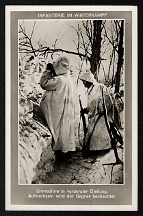 1933-1945 'Infantry in Winter Battle' Wehrmacht, German Infantry Propaganda Postcard