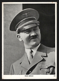 1938 'Our Leader' Adolf Hitler Propaganda Postcard
