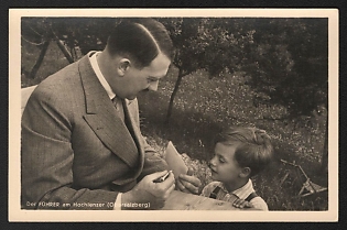 1933-1945 'The Guide on the Hochlenzer' Adolf Hitler Propaganda Postcard
