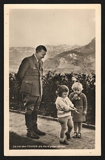1933-1945 'She Was Allowed to Shake Hands with the Guide' Adolf Hitler Propaganda Postcard