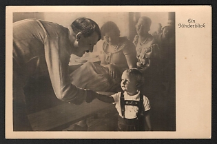 1933-1945 'A Child's View' Adolf Hitler Propaganda Postcard