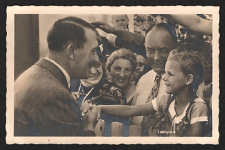 1941 'Onlookers' Adolf Hitler Propaganda Postcard
