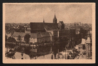1933-1934 'Ronigsberg Im Breisgau, Cathedral Island with the Old University where Tant Taught' Third Reich Architecture Propaganda Postcard