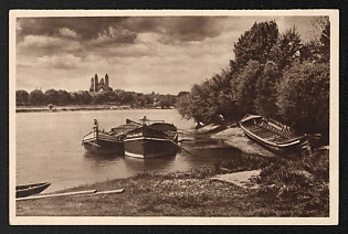 1934-1935 'The Rhine near Speyer' Third Reich Architecture Propaganda Postcard