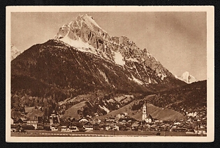 1934-1935 'Mittenwald Towards Wetterstein' Third Reich Architecture Propaganda Postcard