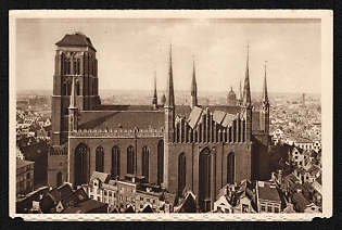 1934-1935 'Gdansk, St. Mary's Church' Third Reich Architecture Propaganda Postcard