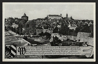 1942 'If One Wants to Know and Love Germany, One Will be Given Nuremberg' Third Reich Architecture Propaganda Postcard
