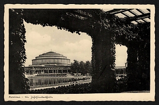 1938 'Bronblom, the Jachsihrsthalle' Third Reich Architecture Propaganda Postcard