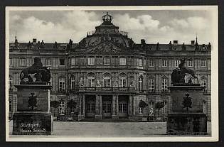 1939 'Stuttgart. New Palace' Third Reich Architecture Propaganda Postcard