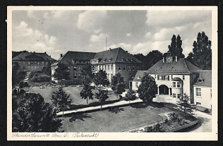 1937 'Ulm Laxative Camp' Third Reich Architecture Propaganda Postcard