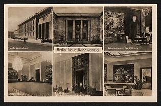 1943 'Berlin, New Reich Chancellery' Third Reich Architecture Propaganda Postcard