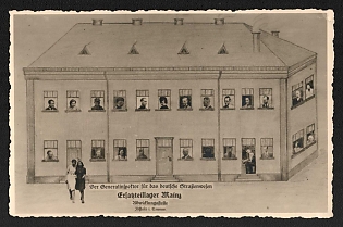 1933-1945 'The Inspector General for German Roads, Spare Parts Depot, Mainz' Third Reich Architecture Propaganda Postcard