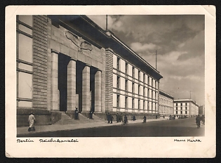 1933-1945 'Berlin, Reich Chancellery' Third Reich Architecture Propaganda Postcard