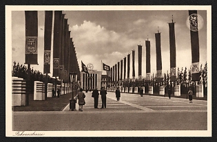 1937 'Schlageterstadt 1937, Great Reich Exhibition Dusseldorf' Third Reich Architecture Propaganda Postcard