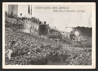 1934 'Opening of the Political Leaders' Call' Third Reich Architecture Propaganda Postcard