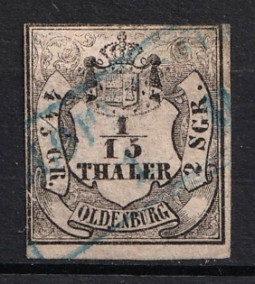 1852 1/15th Oldenburg, German States, Germany (Used)