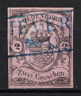 1859 2gr Oldenburg, German States, Germany (Signed, Used)