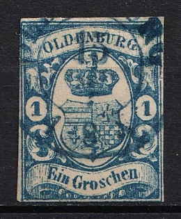 1861 1gr Oldenburg, German States, Germany (Used)