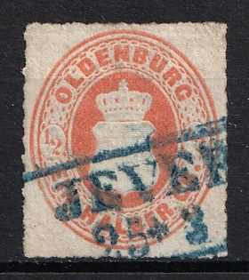 1862 1/2gr Oldenburg, German States, Germany (Signed, Used)