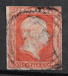 1850 1/2sgr Prussia, German States, Germany (Used)