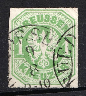 1867 1kr Prussia, German States, Germany (Used)