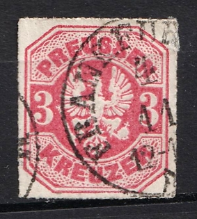 1867 3kr Prussia, German States, Germany (Used)