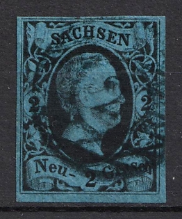 1852-55 2ngr Saxony, German States, Germany (Used)