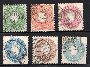 1863-67 Saxony, German States, Germany (Signed, Full Set, Used)