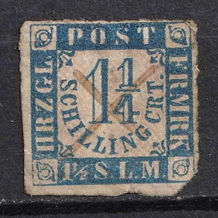 1864 1 1/4s Schleswig-Holstein, German States, Germany (Used)